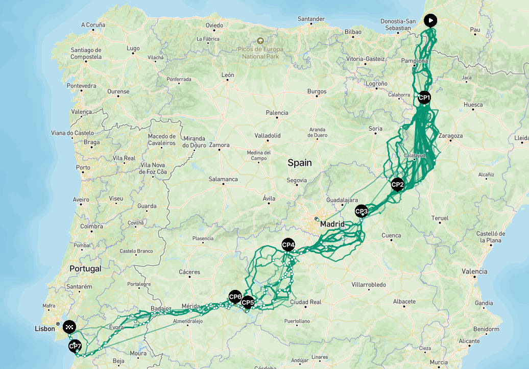 Mapper une course d’ultra-cyclisme avec itinéraire libre : Desertus bikus / French Road 66